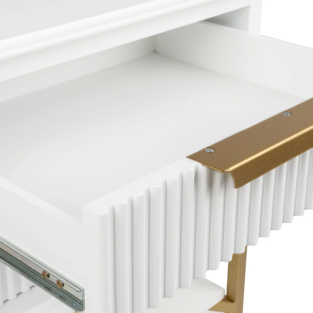 Aimee Bedside Table - Small White - Image 3
