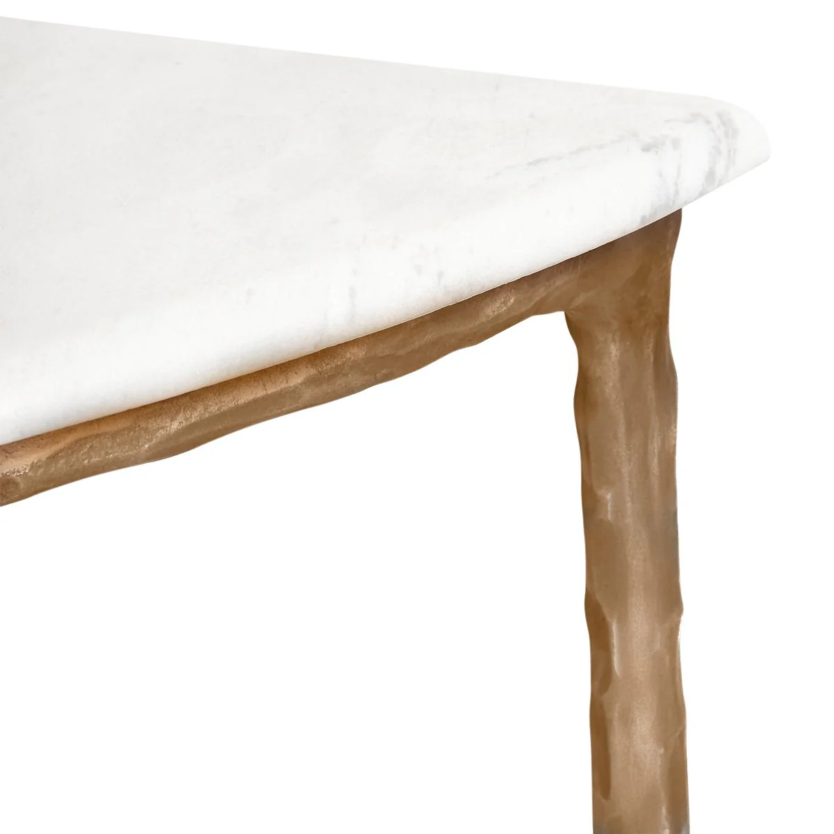 Heston Marble Demilune Table - Brass - Image 4