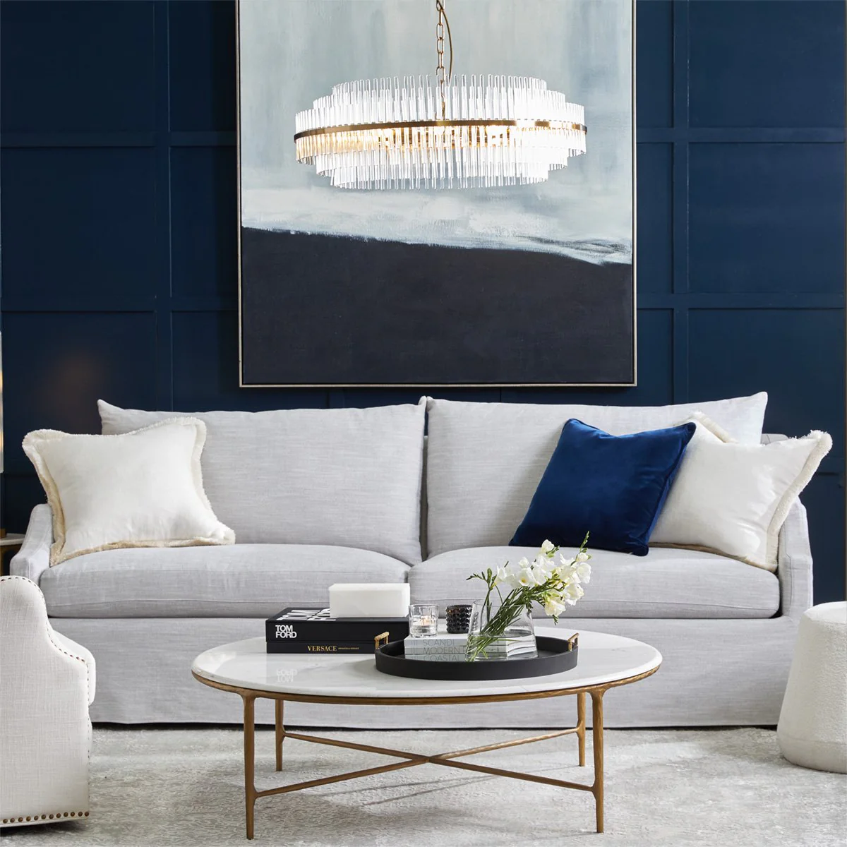 Heston Marble Round Coffee Table - Brass - Image 6