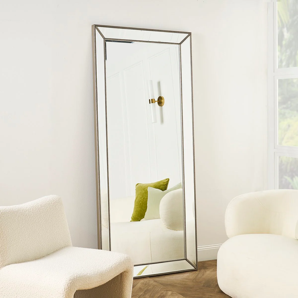 Zeta Floor Mirror - Antique Silver - Image 2